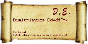 Dimitrievics Edvárd névjegykártya